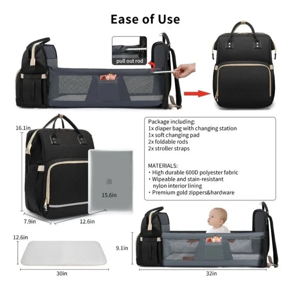 Debug 30L Dual Baby‎ Diaper Bag Backpack - Gray